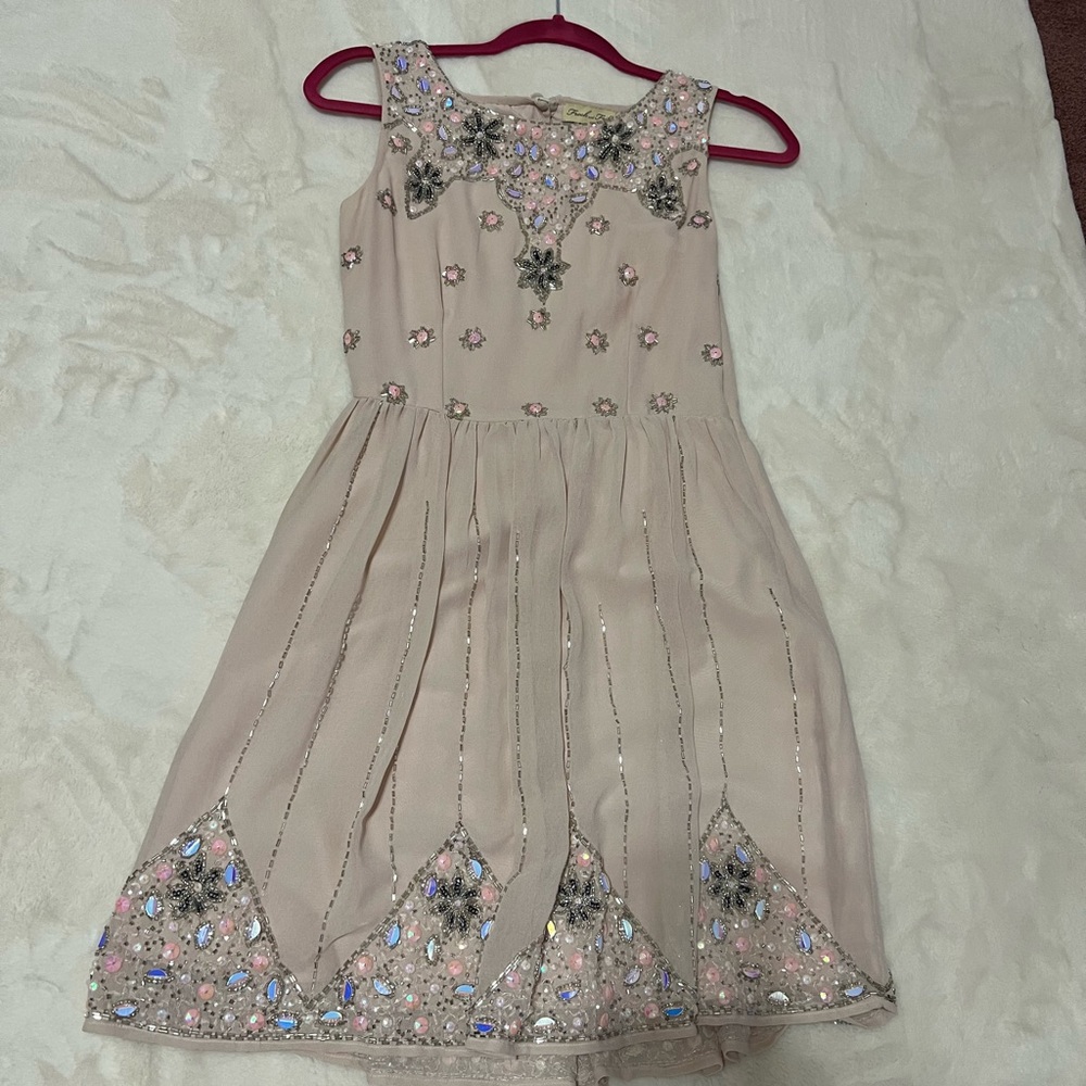ASOS Frock and Frill Sleeveless Mini Skater Dress with Embellishment